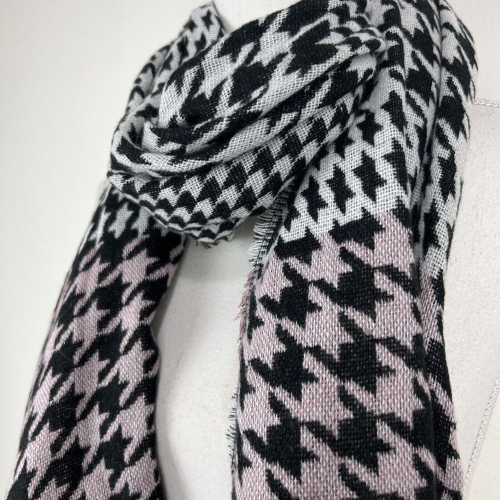 Mixit Scarf Women One Size Black White Pink Hound… - image 7